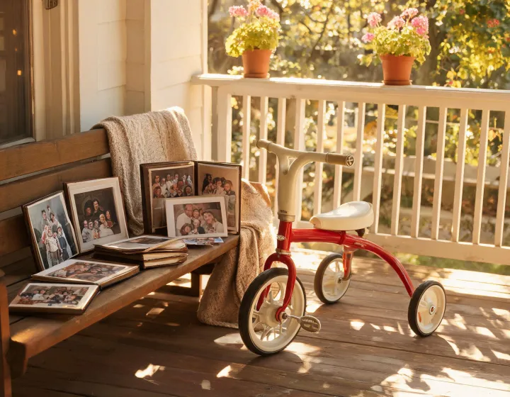 Kettler tricycle beside family memories